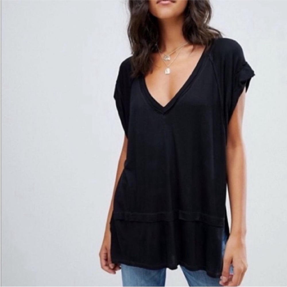 We The Free Voyager Oversized Tunic Top- Black Size XS